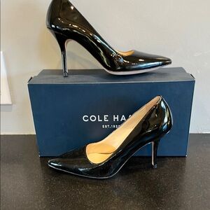 Cole Haan Bradshaw Pump Black Patent Leather Heels -sz 5